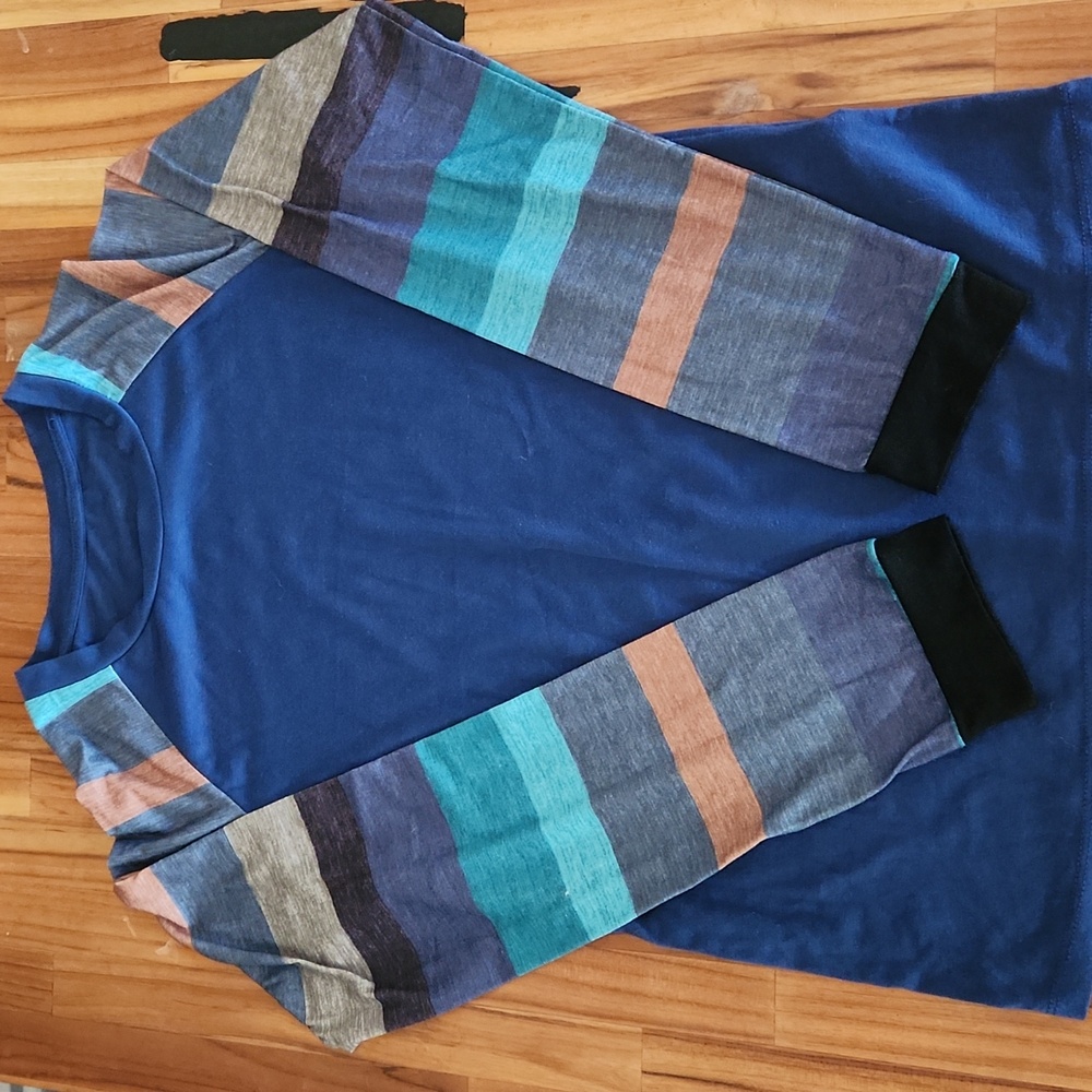 Navy Blue Cotton Blend Shirt